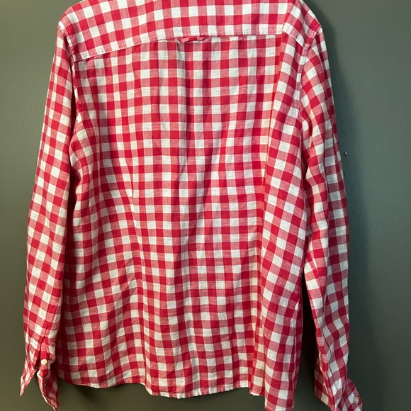 Linen pink & white blouse - Picture 3 of 6